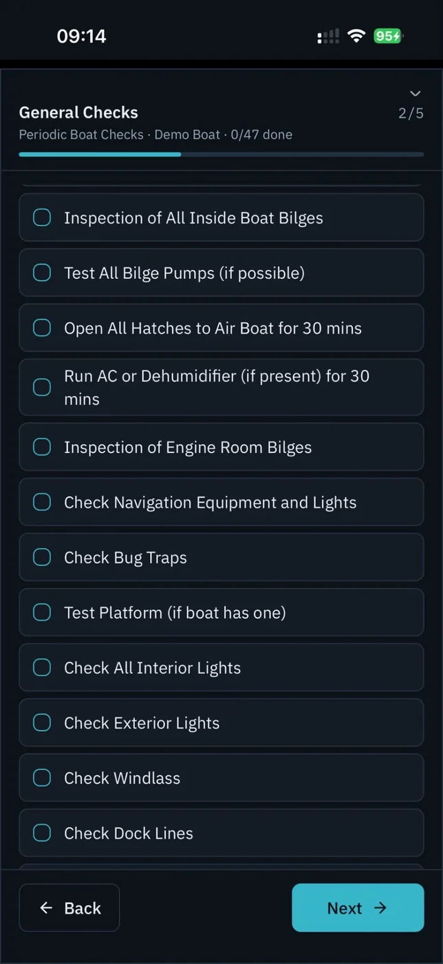 Checklists — preencha e assine no telemóvel